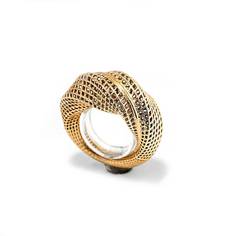 Contemporary 18 Karat Yellow Gold, Netline 360 Ring