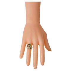 18 Karat Yellow Gold Nine Precious Gems "Navratan" Statement Ring