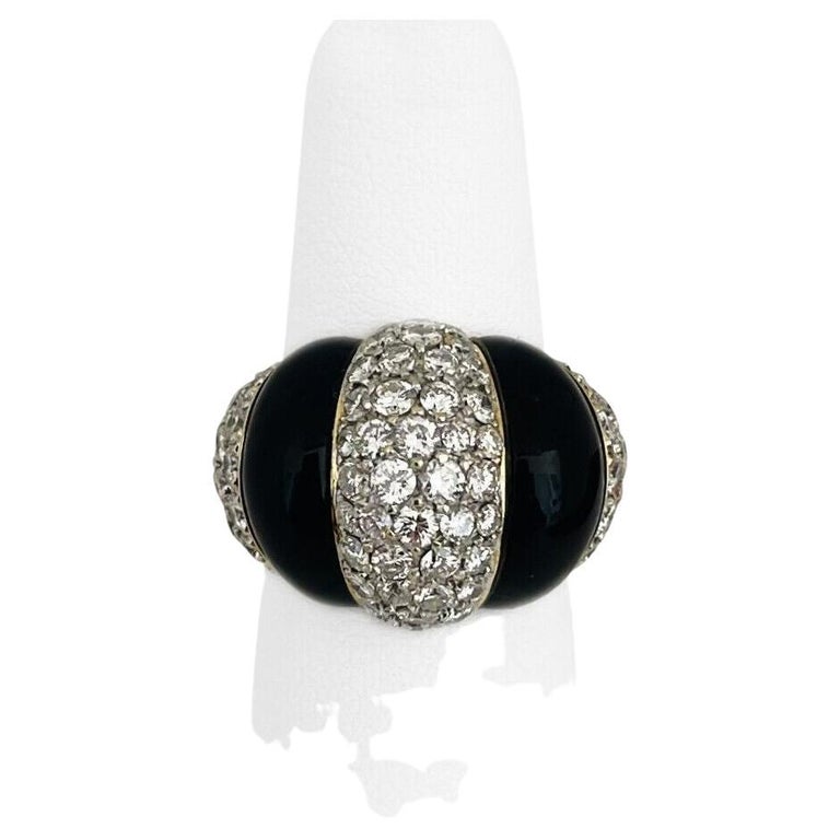 Louis Vuitton Blossom 18K Yellow Gold Diamond and Onyx Ring at 1stDibs