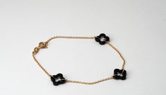 18 Karat Yellow Gold Onyx Bracelet