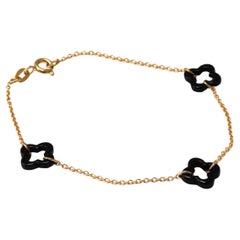 18 Karat Yellow Gold Onyx Bracelet