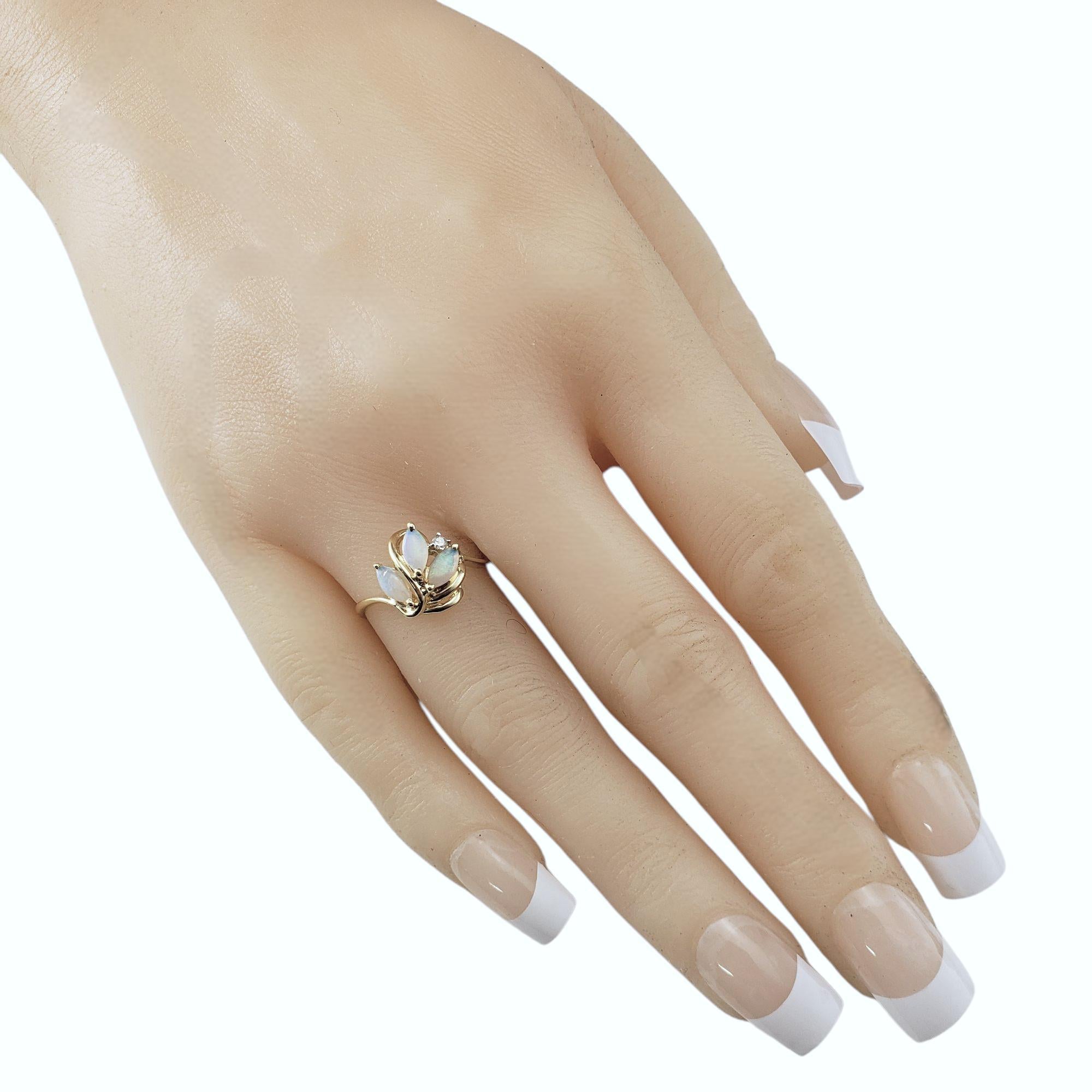 18 Karat Yellow Gold Opal and Diamond Ring Size 6 #21366 For Sale 2