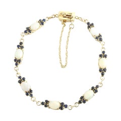 18 Karat Yellow Gold Opal and Sapphire Bracelet