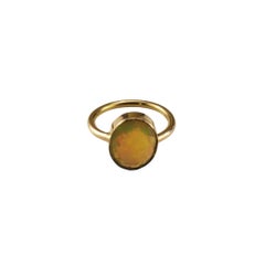 18 Karat Yellow Gold Opal Ring Size 6.25 Certified #18519