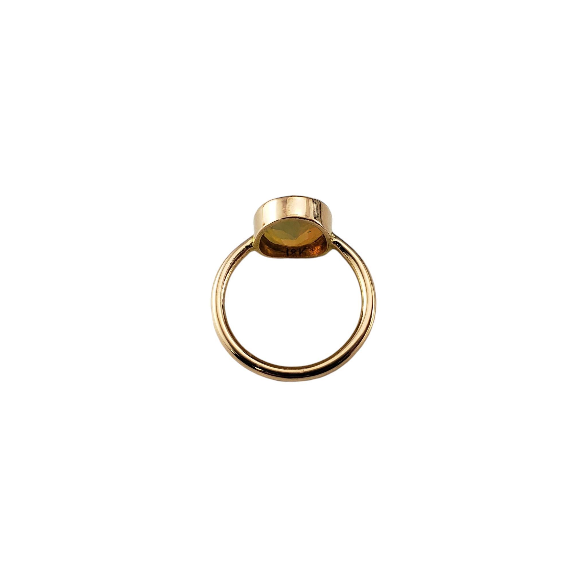 18 Karat Yellow Gold Opal Ring Size 6.25 Certified #18519 In Good Condition For Sale In Washington Depot, CT