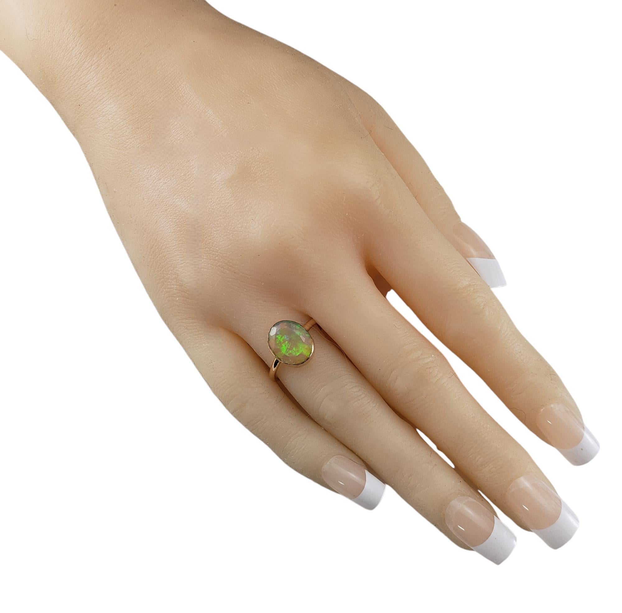 18 Karat Yellow Gold Opal Ring Size 6.25 Certified #18519 For Sale 1