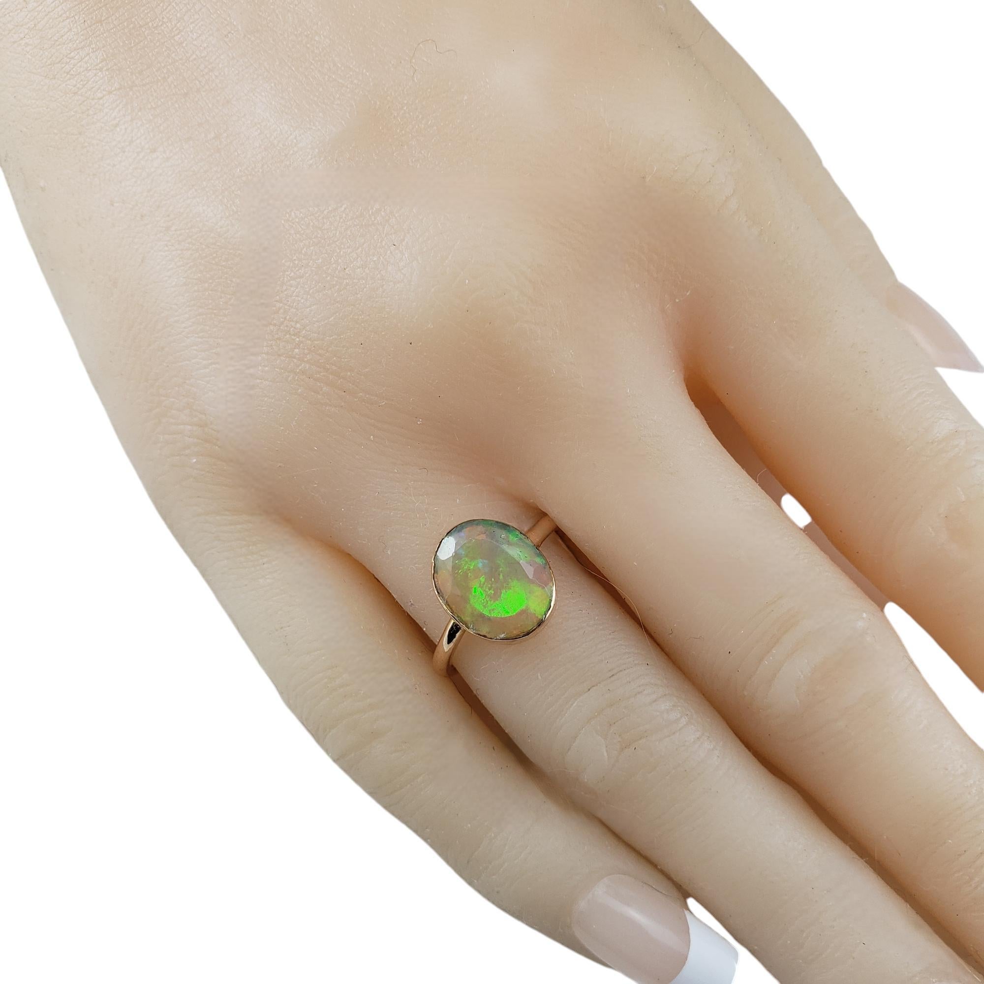 18 Karat Yellow Gold Opal Ring Size 6.25 Certified #18519 For Sale 2