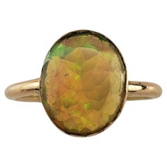 18 Karat Yellow Gold Opal Ring Size 6.25 Certified #18519