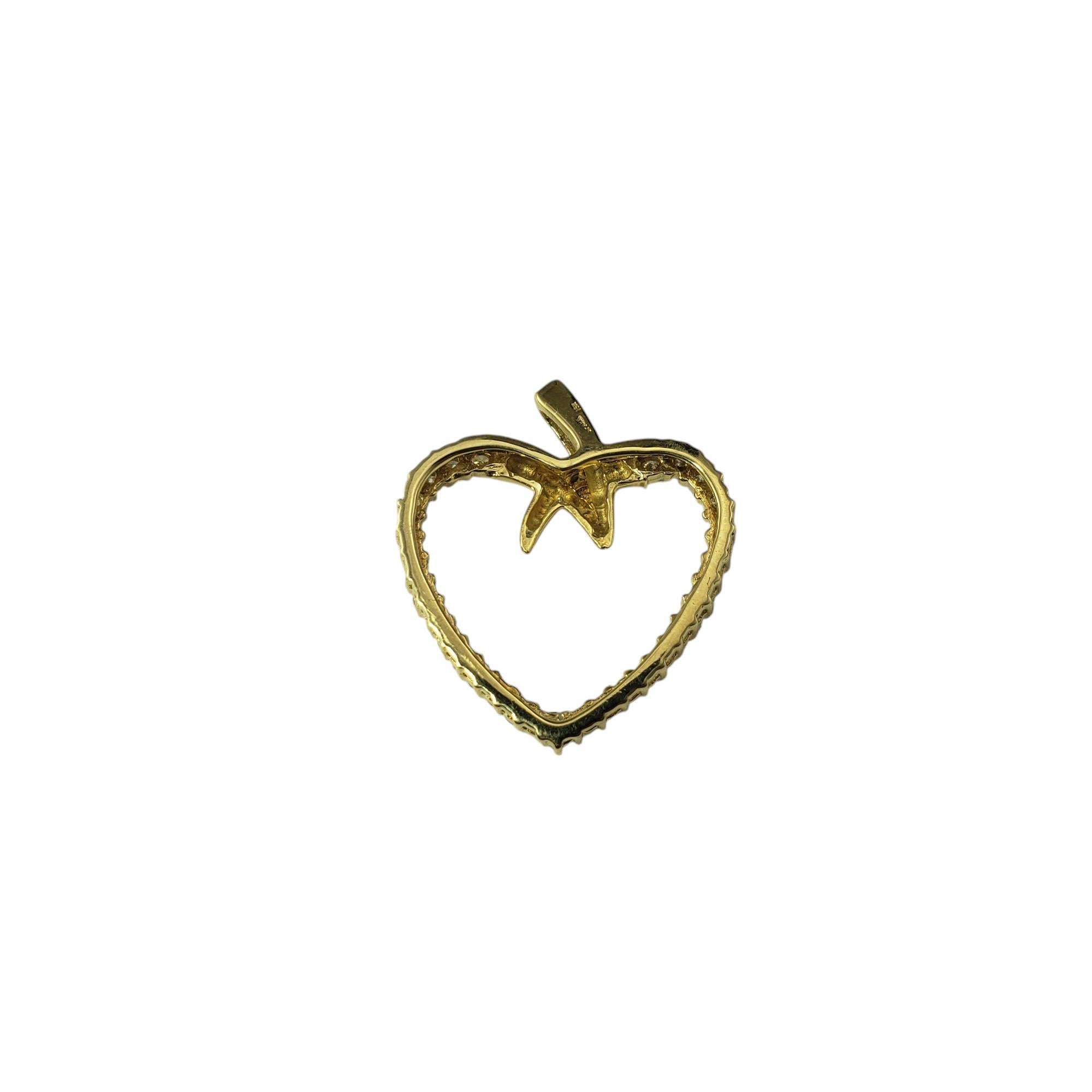 Taille brillant Pendentif cœur ouvert en or jaune 18 carats #20710 en vente