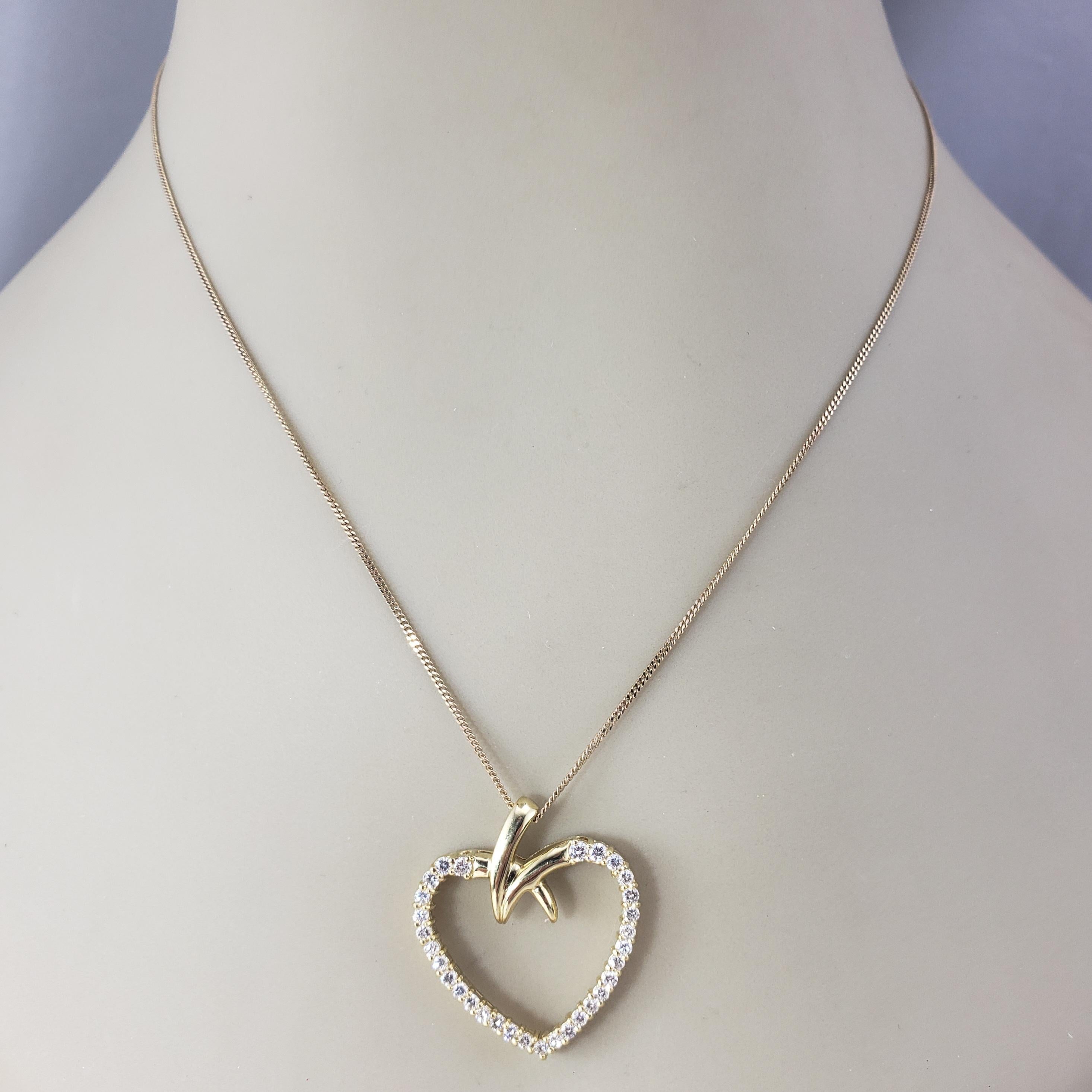 Pendentif cœur ouvert en or jaune 18 carats #20710 en vente 1