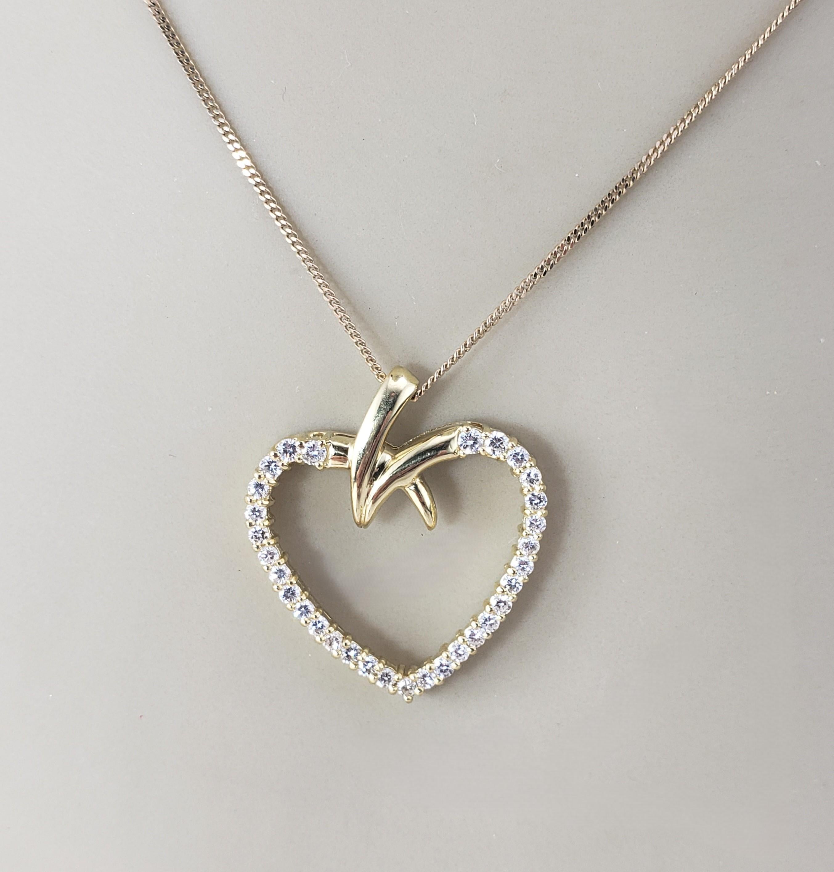 Pendentif cœur ouvert en or jaune 18 carats #20710 en vente 2