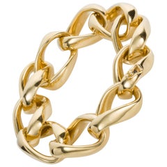 18 Karat Yellow Gold Open Link Chain Bracelet