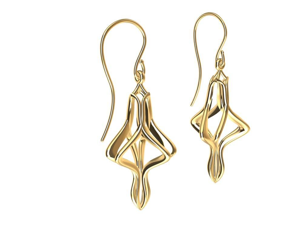 18 Karat Yellow Gold Organic Sculpted Earring Dangle, Tiffany Designer, Thomas Kurilla is cutting loose with spontaneous designs to inspire the Summer in you. Don't worry about what you will wear if you get it now. What could have inspired such a