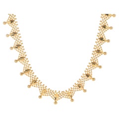 18 Karat Yellow Gold Ornate Custom Designed Link Necklace