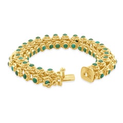 Bracciale in oro giallo 18 carati con ornamento in turchese italiano