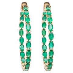 Emerald Hoop Earrings