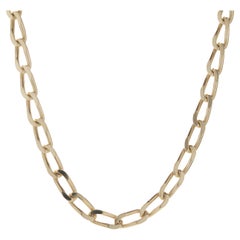 Used 18 Karat Yellow Gold Oval Cuban Link Chain Necklace