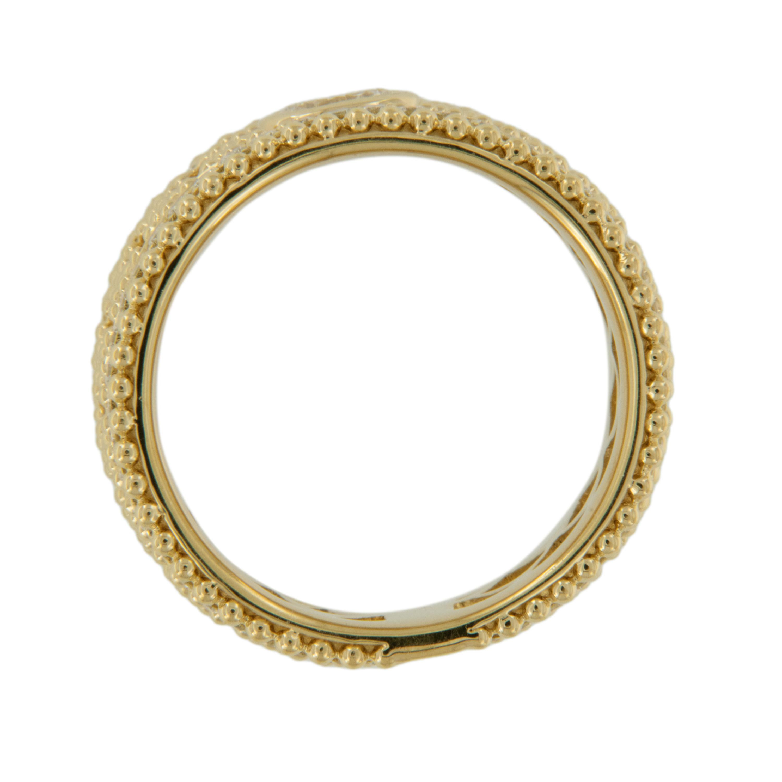 Byzantine 18 Karat Yellow Gold Oval Diamond Wide Band Ring