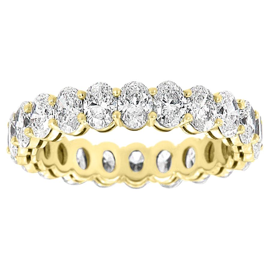 18 Karat Yellow Gold Oval Eternity Diamond Ring '3 Carat'