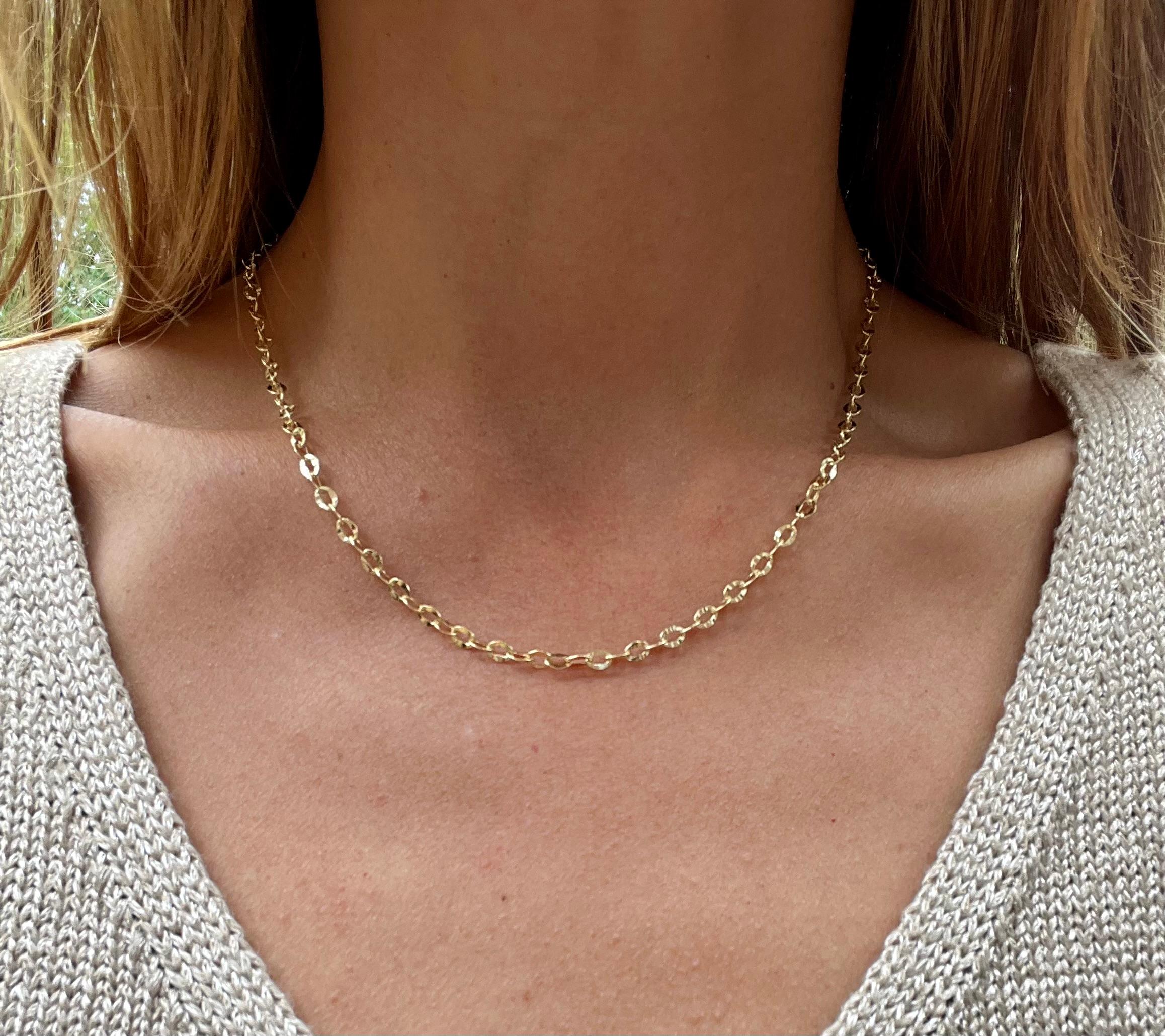18 Karat Gelbgold Ovale flache Gliederkette im Zustand „Gut“ in Towson, MD