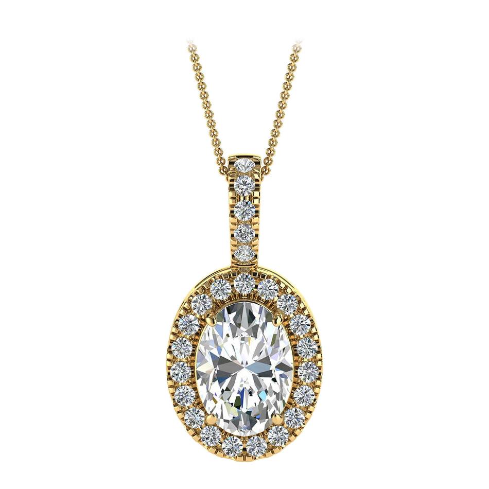 18 Karat Gelbgold Oval Halo Diamant '3/4 Karat'