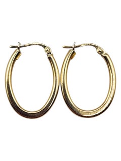 Pendientes de aro ovalados de oro amarillo de 18 quilates #20480