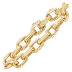 Retro 18 Karat Yellow Gold Oval Link Bracelet