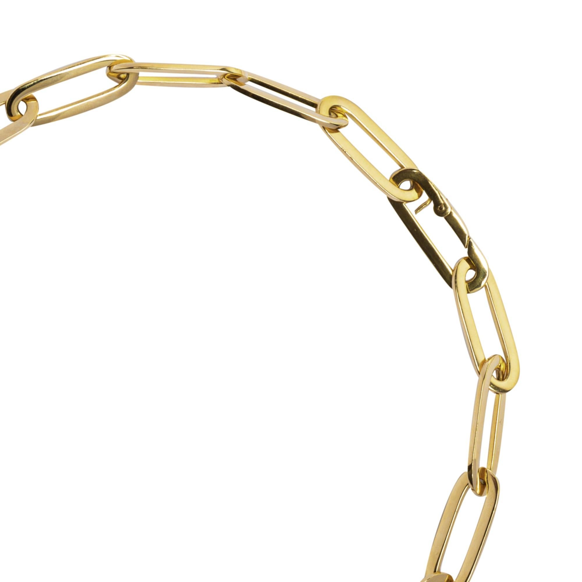 18 Karat Yellow Gold Oval Link Chain Necklace In New Condition For Sale In Torino, IT