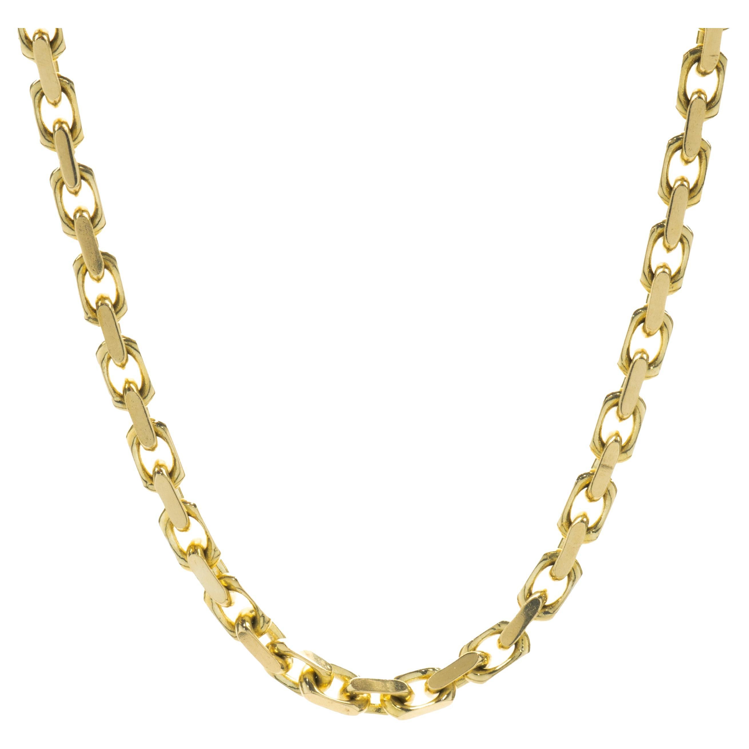 18 Karat Yellow Gold Oval Link Chain Necklace
