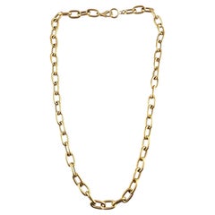 18 Karat Yellow Gold Oval Link Necklace #19338
