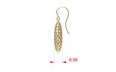 18 Karat Yellow Gold Oval Rhombus Earrings