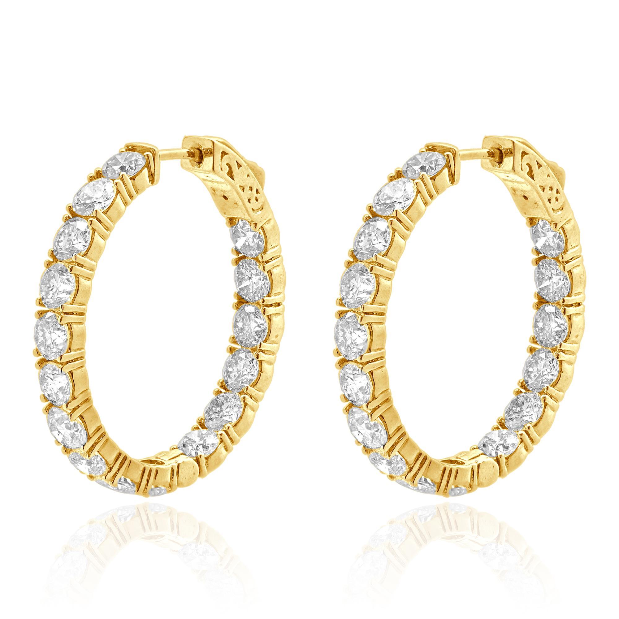 MATERIAL: 18K Gelbgold
Diamanten: runder Brillantschliff = 9,50cttw
Farbe: G / H
Klarheit: SI1-2
Abmessungen: Ohrringe messen ungefähr 1.25 Zoll lang
Verschlüsse: Hebelverschlüsse
Gewicht: 13,21 Gramm