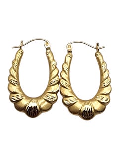 Ovale Shrimp-Ohrringe aus 18 Karat Gelbgold #20466