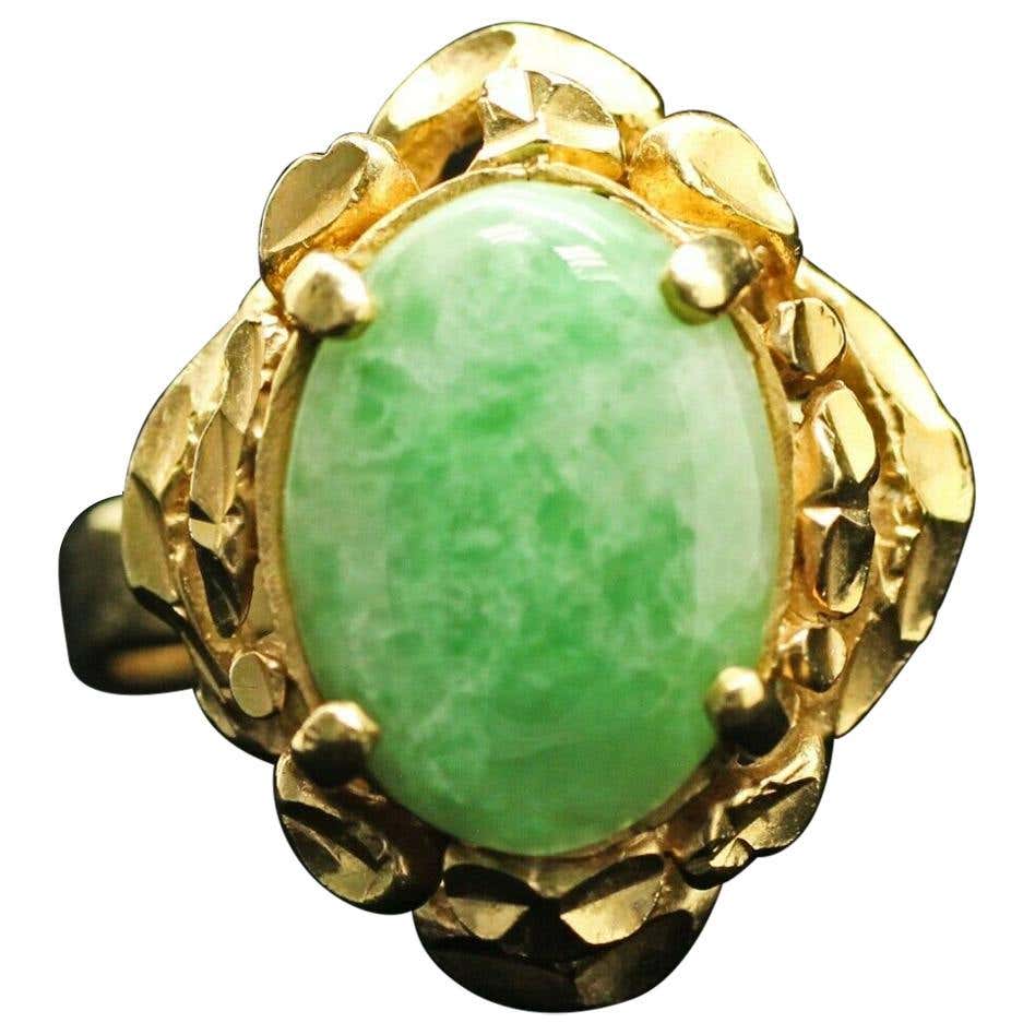 Jade Ring Set in 18 Karat Gold Settings For Sale at 1stDibs | ring with ...