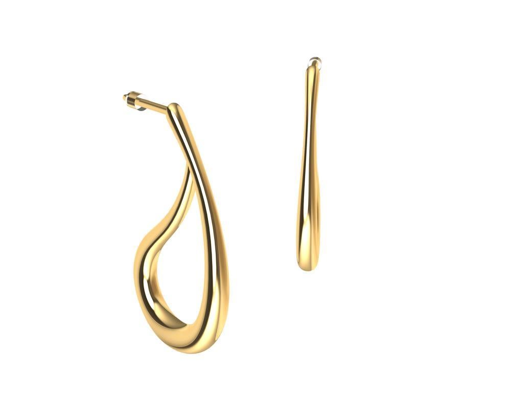 18 Karat Yellow Gold Paisley Teardrop Earring,  Tiffany designer, Thomas Kurilla created these for the Teardrop collection. Simplify your collection. During this odd time in life we can be inspired to see beauty even in stylized Paisley tears.  The