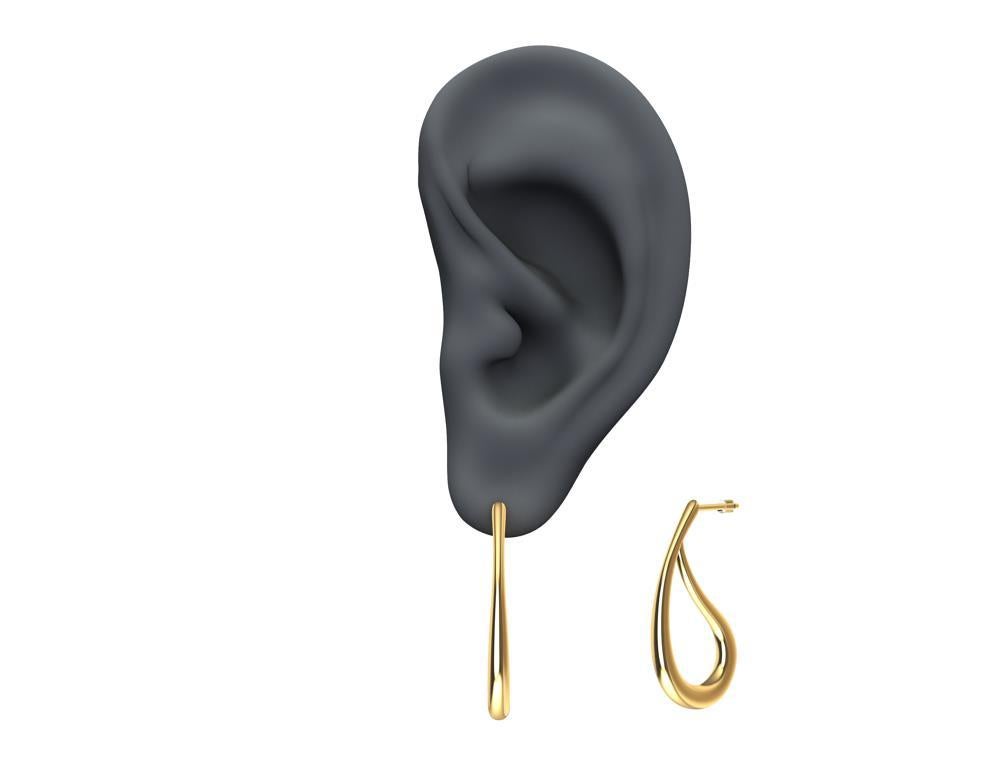 Contemporary 18 Karat Yellow Gold Paisley Teardrop Earrings For Sale