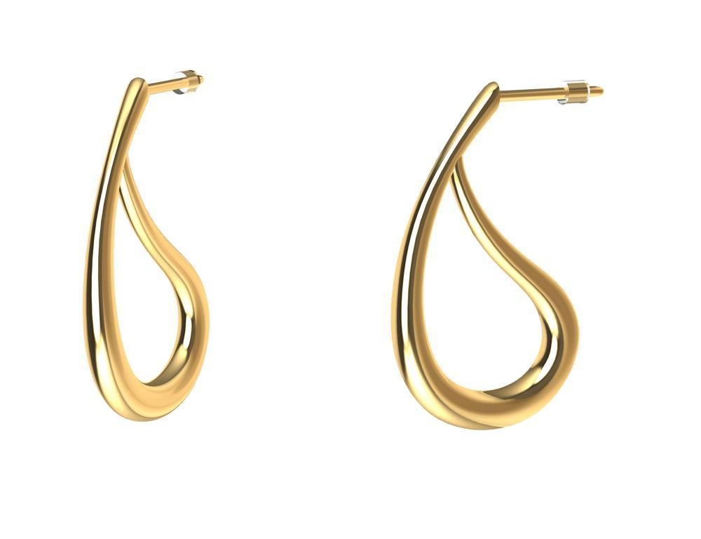 Women's 18 Karat Yellow Gold Paisley Teardrop Earrings For Sale