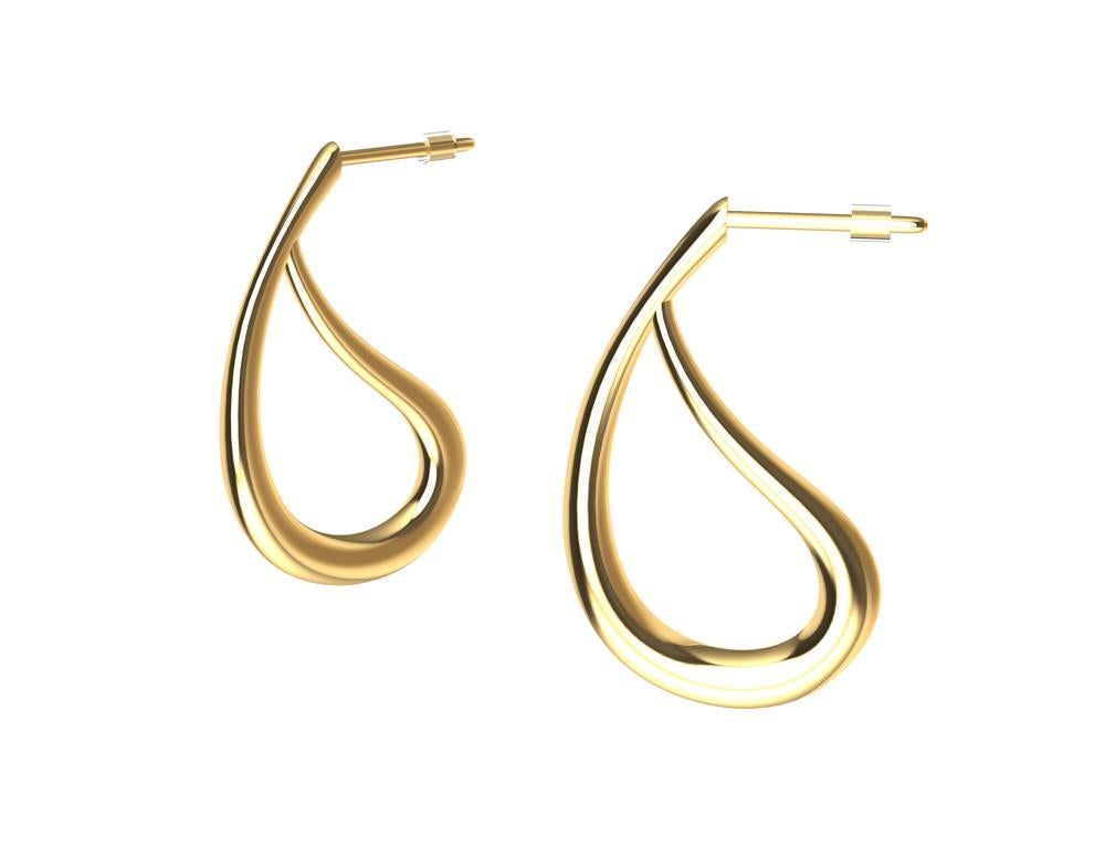 18 Karat Yellow Gold Paisley Teardrop Earrings For Sale 1