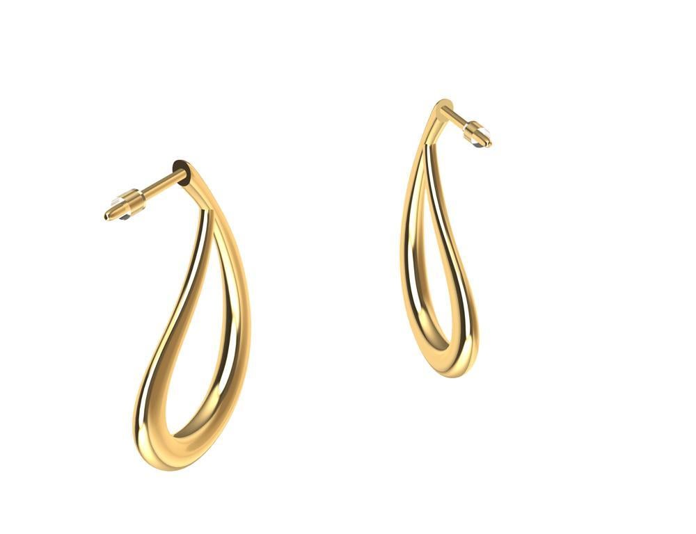 18 Karat Yellow Gold Paisley Teardrop Earrings For Sale 3