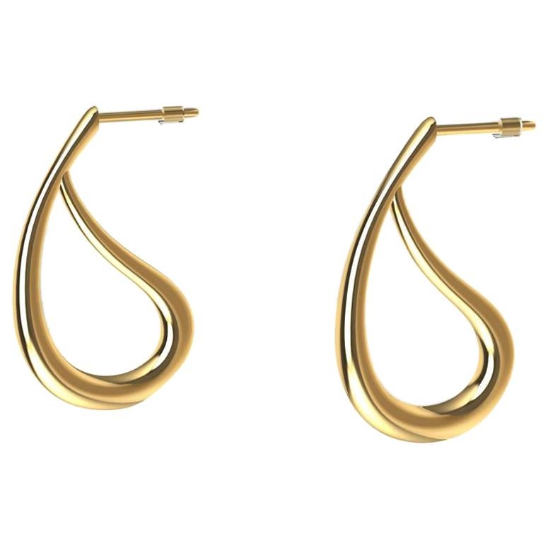 18 Karat Yellow Gold Paisley Teardrop Earrings For Sale