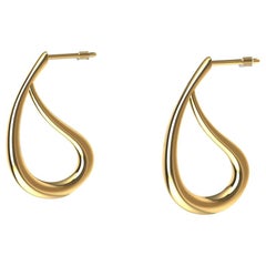 18 Karat Yellow Gold Paisley Teardrop Earrings
