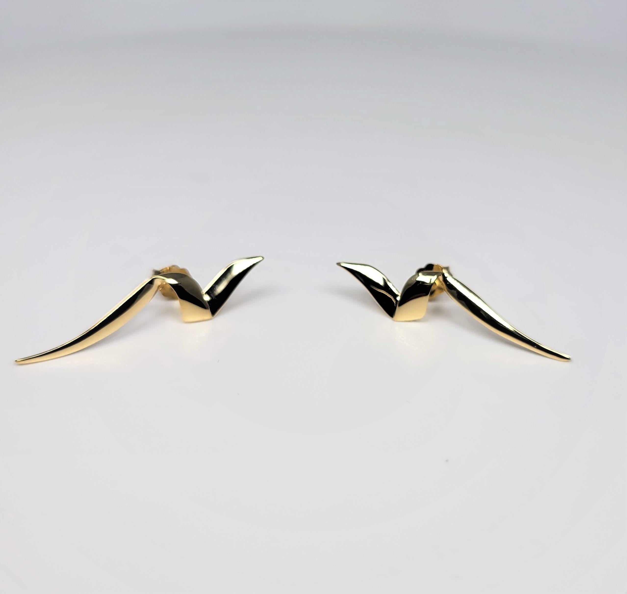 Boucles d'oreilles Paloma Picasso en or jaune 18 carats pour Tiffany & Co. Bon état - En vente à Dallas, TX