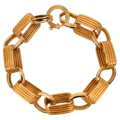 18 Karat Gelbgold Papierklammer-Gliederkette-Armband