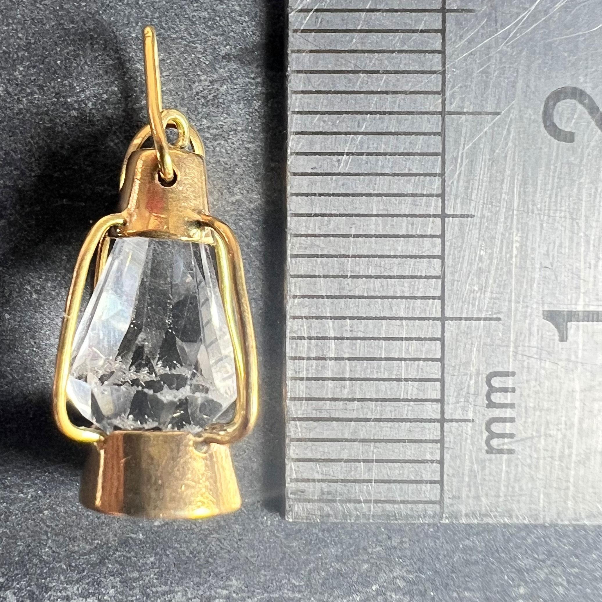 Pendentif en or jaune 18 carats avec breloque lanterne en pâte en vente 7