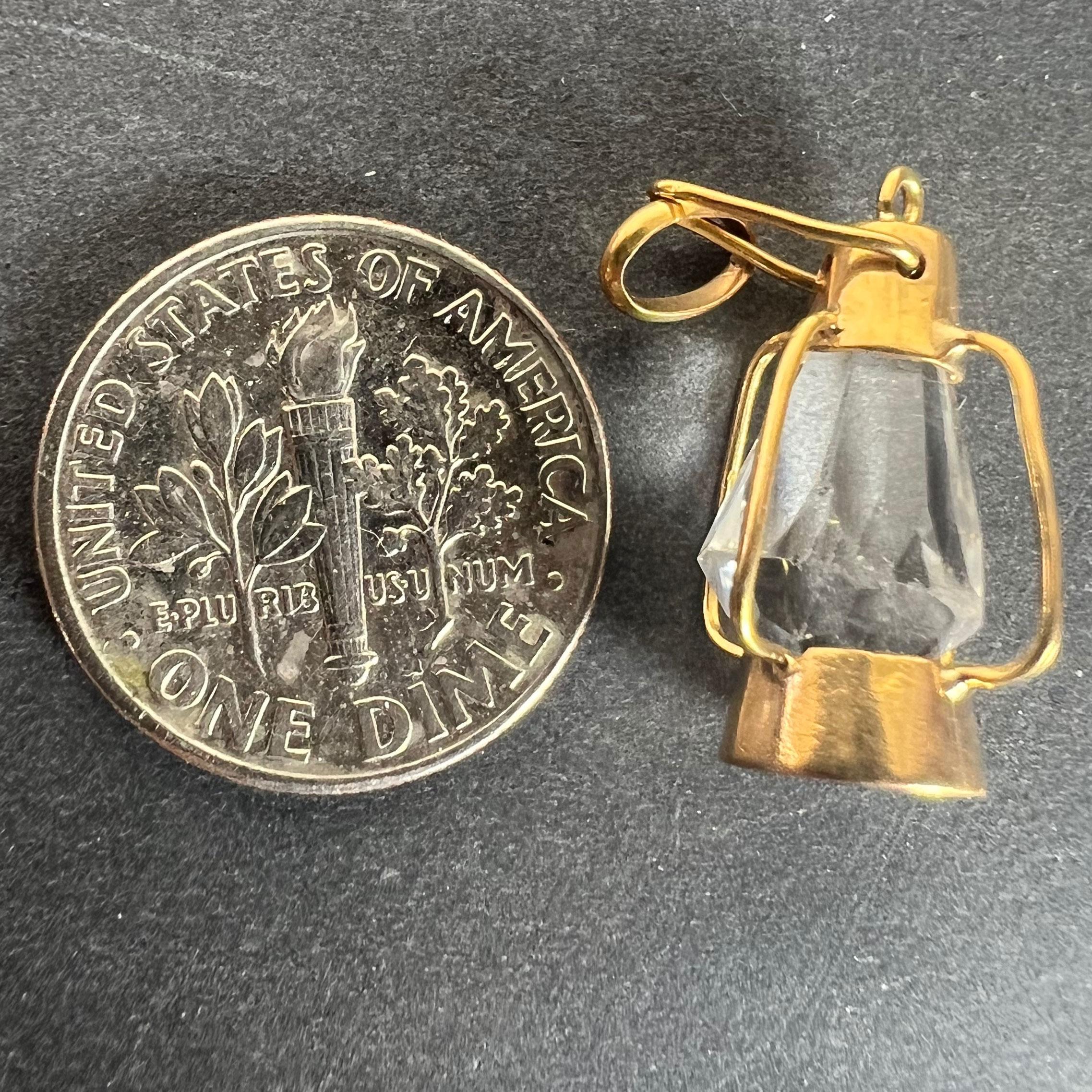 Pendentif en or jaune 18 carats avec breloque lanterne en pâte en vente 8
