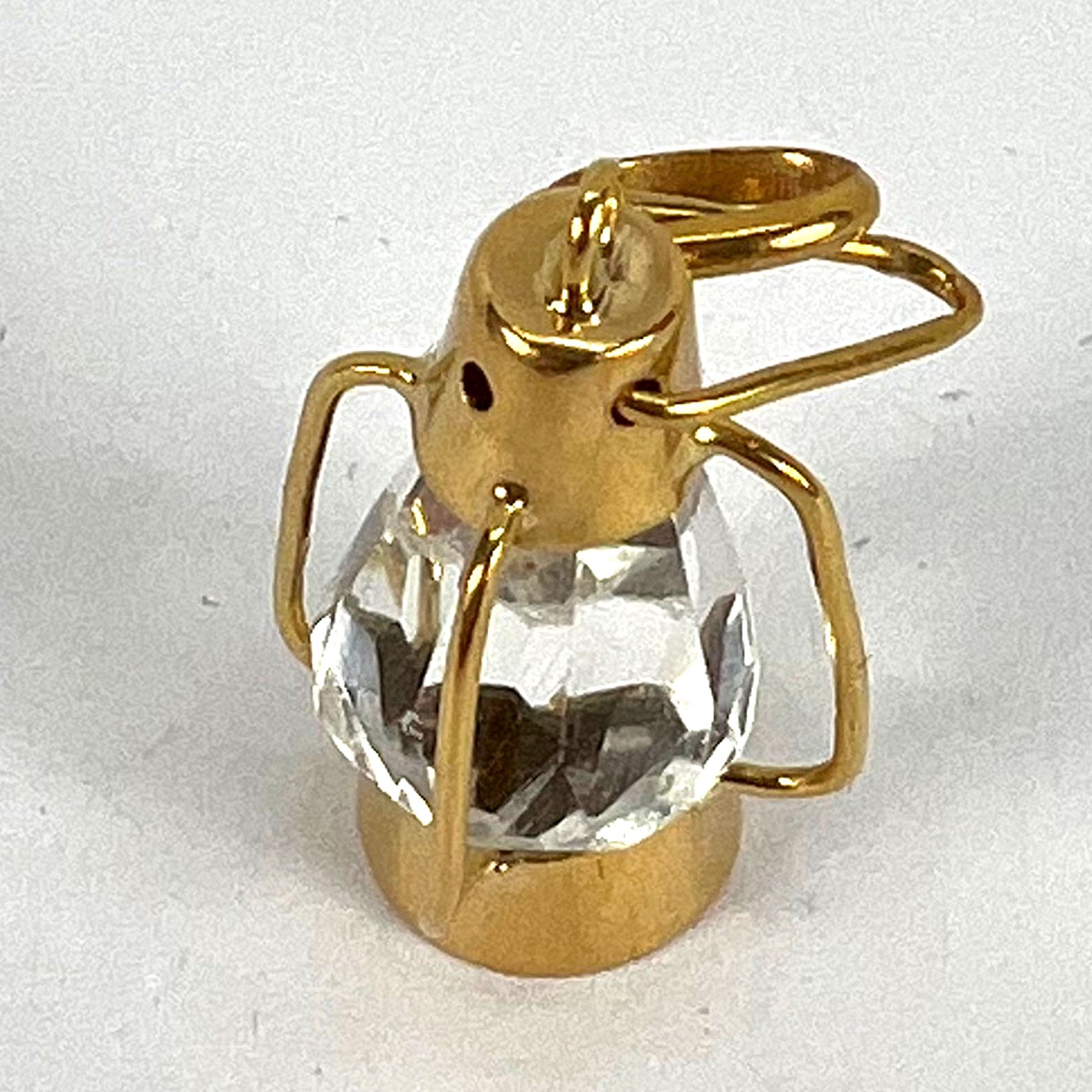 Pendentif en or jaune 18 carats avec breloque lanterne en pâte en vente 10