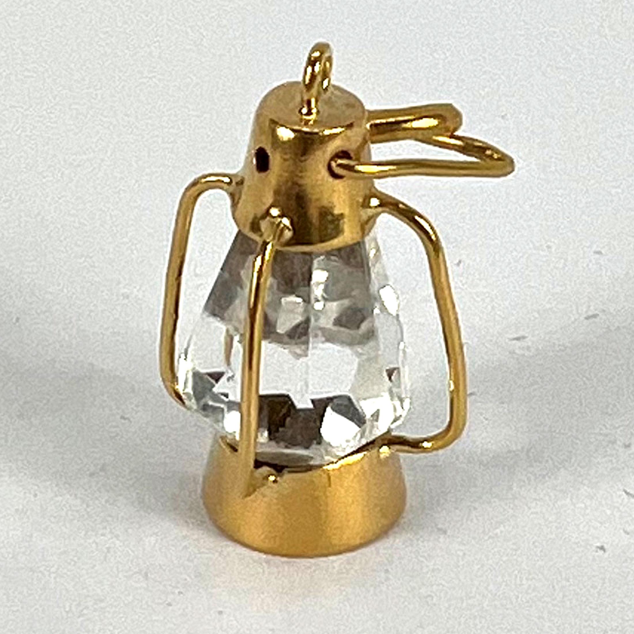 Pendentif en or jaune 18 carats avec breloque lanterne en pâte en vente 11