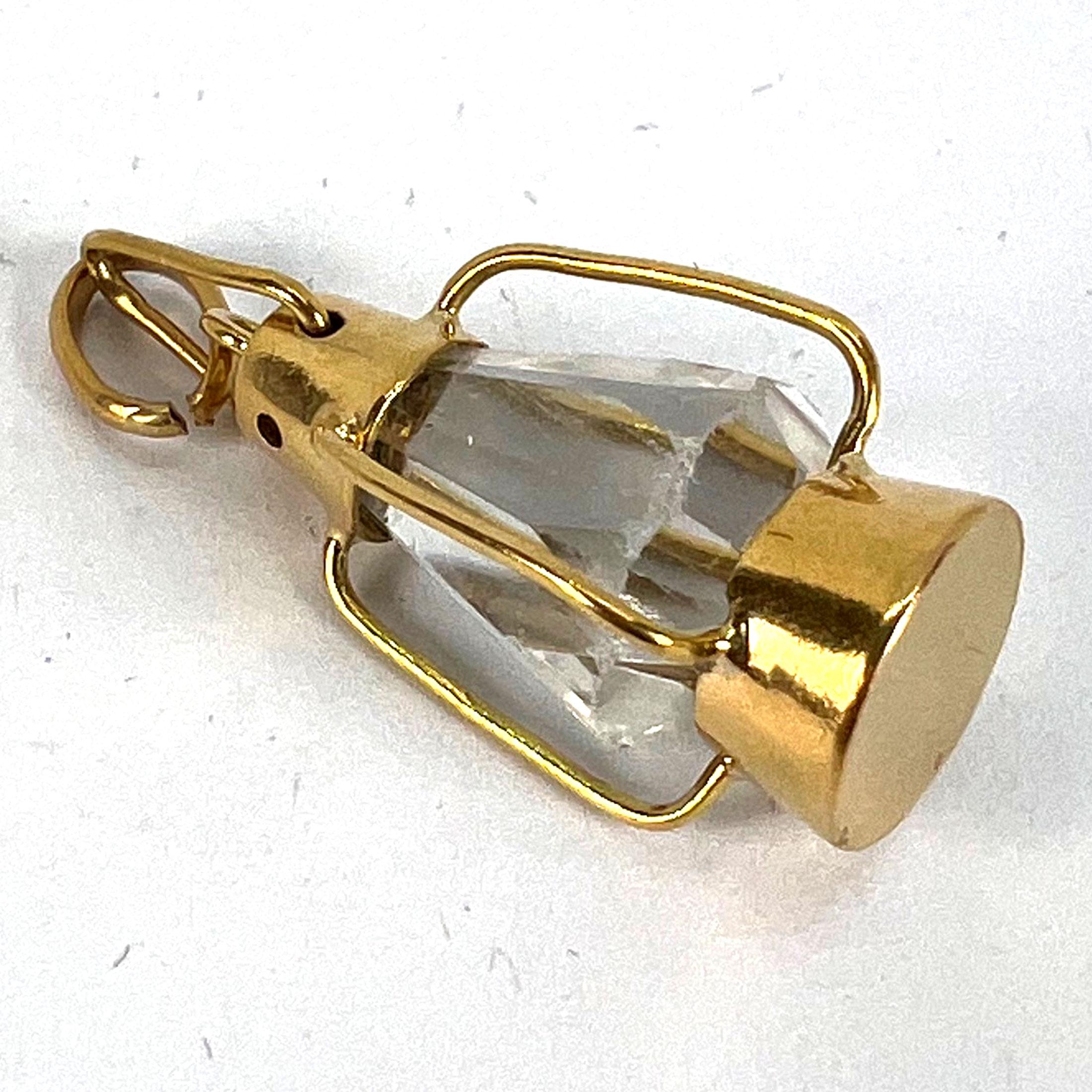 Pendentif en or jaune 18 carats avec breloque lanterne en pâte en vente 12