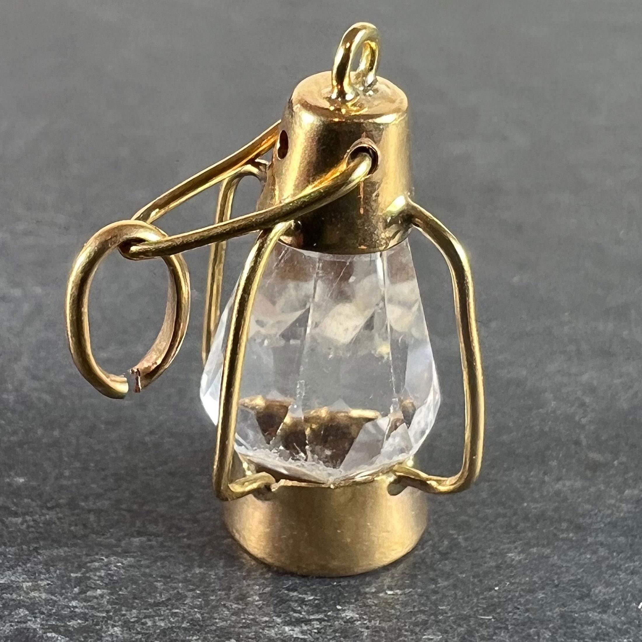 Pendentif en or jaune 18 carats avec breloque lanterne en pâte Pour femmes en vente