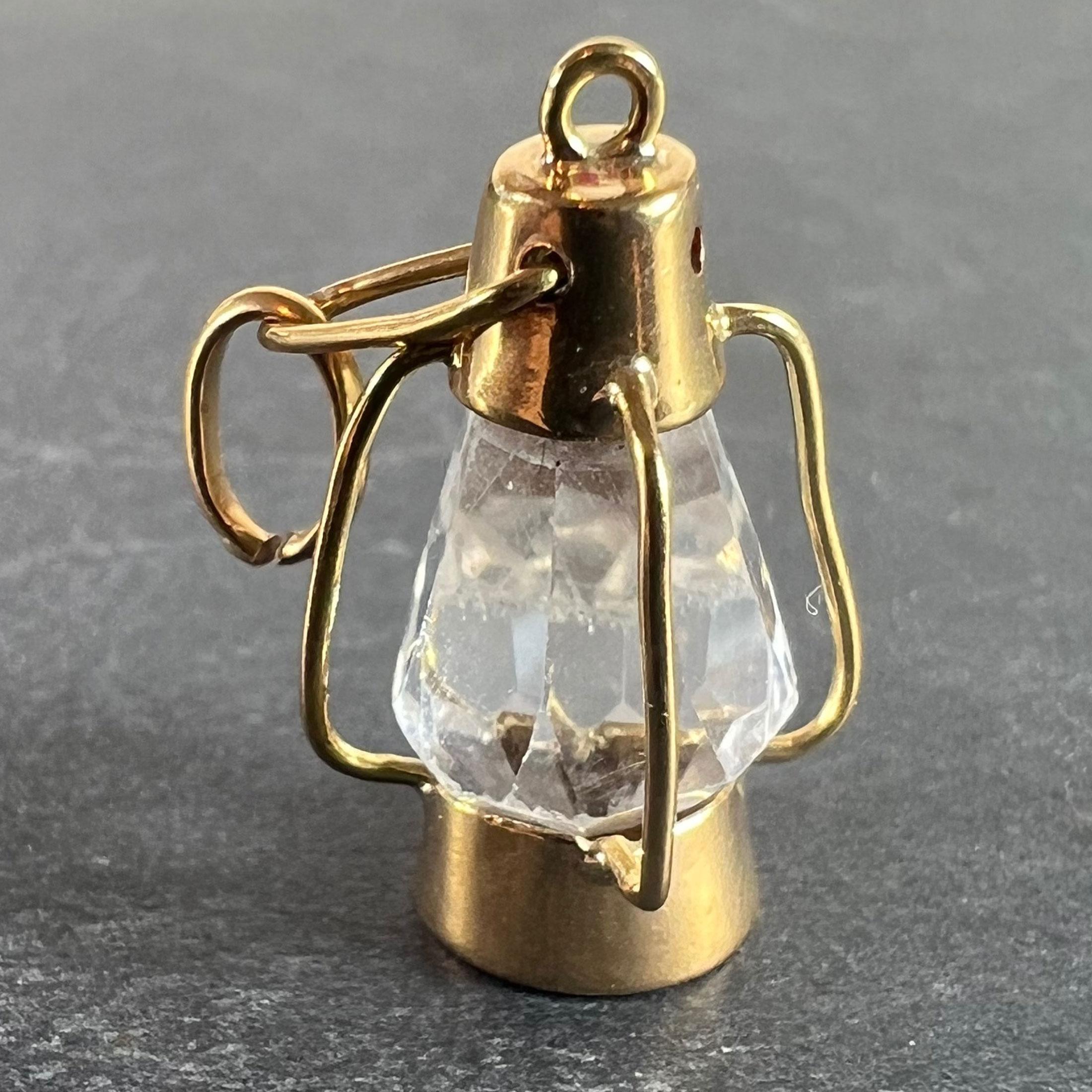 Pendentif en or jaune 18 carats avec breloque lanterne en pâte en vente 1